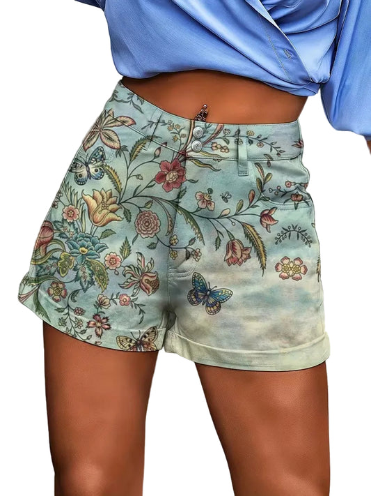 Women’s Floral High-Waisted Shorts