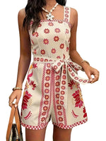 Women's Sleeveless Floral Jumpsuit
