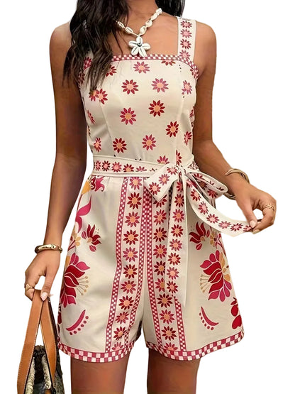 Women's Sleeveless Floral Jumpsuit
